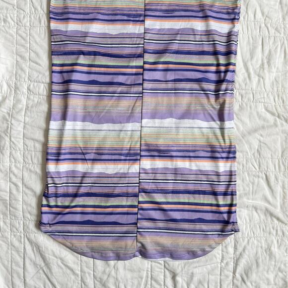 Purple striped short sleeve midi dress columbia sportswear girls sz 14/16 summer - Picture 8 of 8